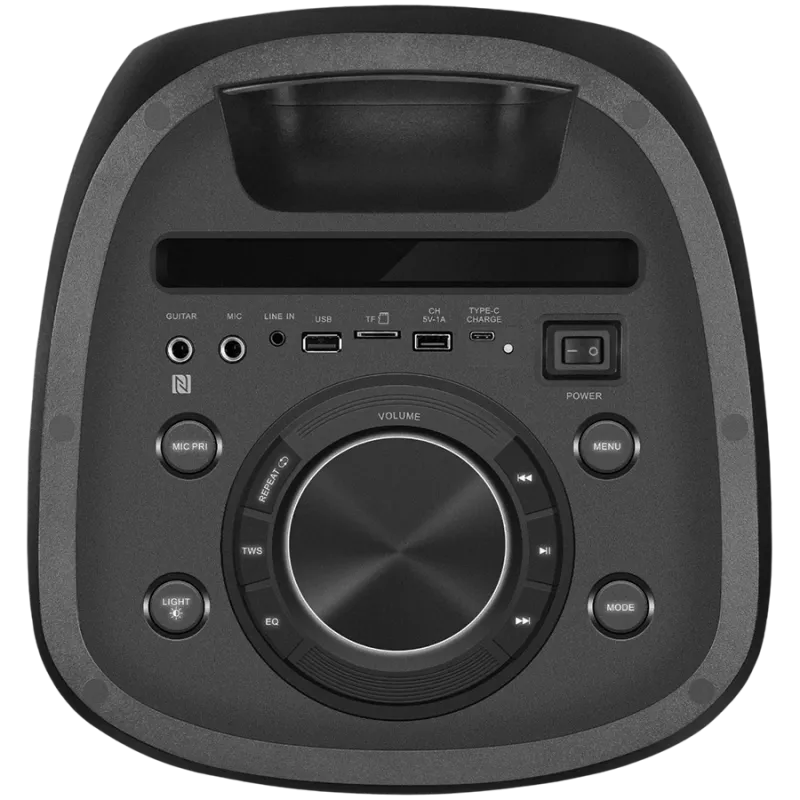 Altavoz SVEN PS-1050, negro (200W, TWS, Bluetooth, FM, USB, microSD, pantalla LED, 7200mAh)
