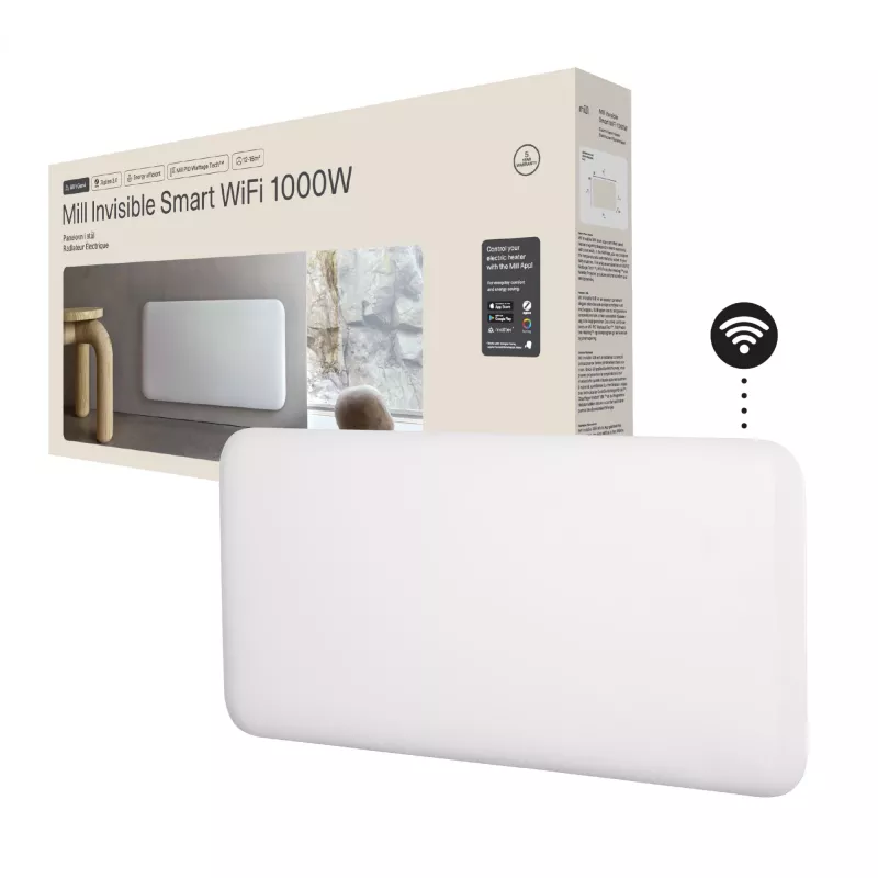 Calefactor eléctrico Mill PA1000WIFI4 1000 W para estancias de 12–16 m² blanco IPX4