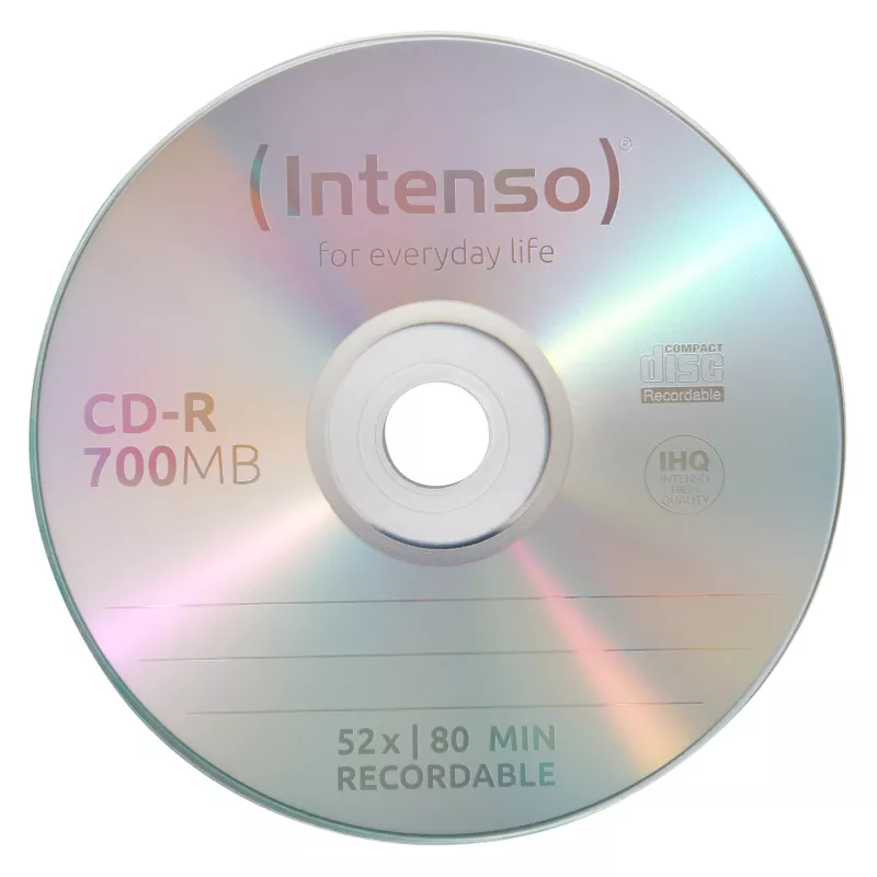 CD-RW regrabable INTENSO 700 MB / 80 min, 12x, pack de 10, 120 mm (Slimcase)