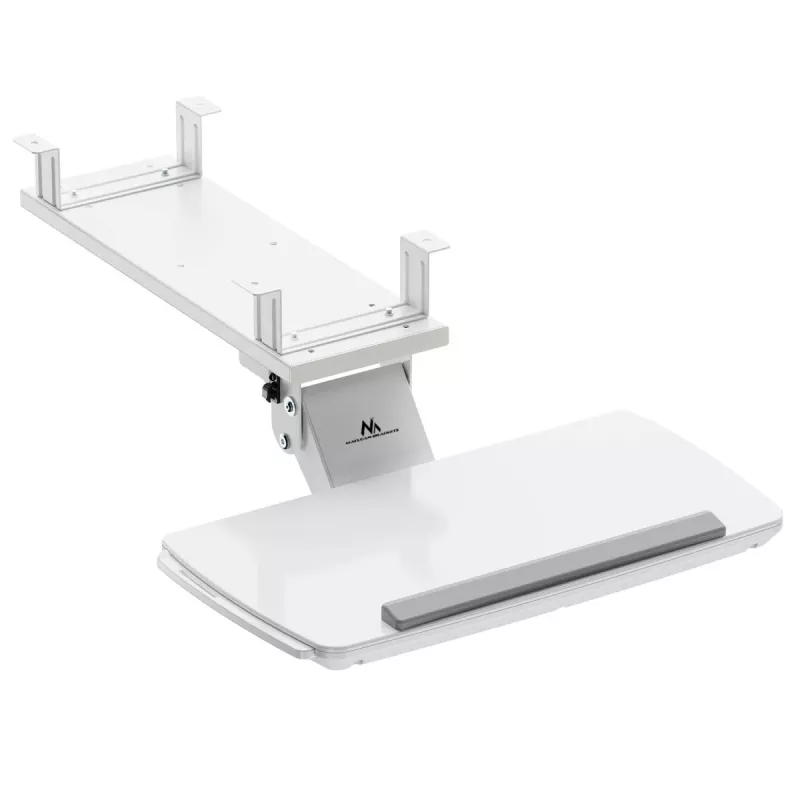 Soporte de teclado MACLEAN MC-156 W — bandeja regulable bajo mesa, carga máx. 5 kg