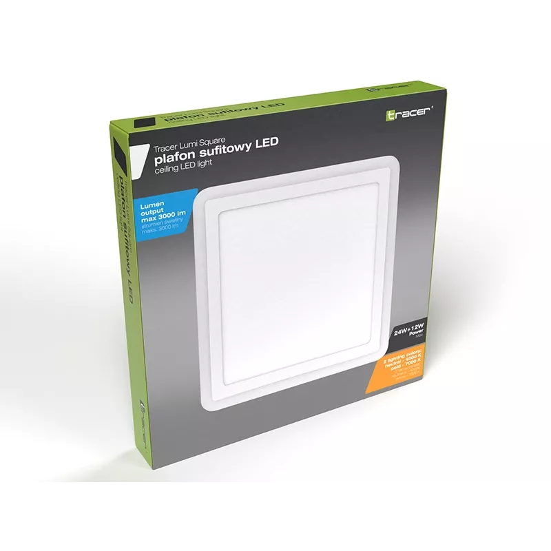 Plafón TRACER Tracer 47319 LED cuadrado 18W 3000K