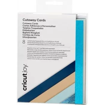 Tarjetas troqueladas Cricut Joy™ set de tarjetas beige, turquesa (brillo), azul oscuro, azul claro (2008859)