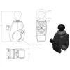 RAM Mounts RAP-B-400U Tough-Claw base de abrazadera pequeña con bola de 1 pulgada (2,54 cm), para barras de 0,625–1,14 pulgadas