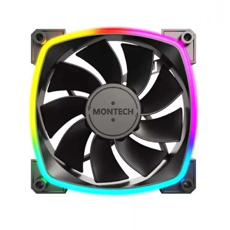 Montech RX120 PWM ventilador para caja de ordenador 12 cm negro 3 uds.