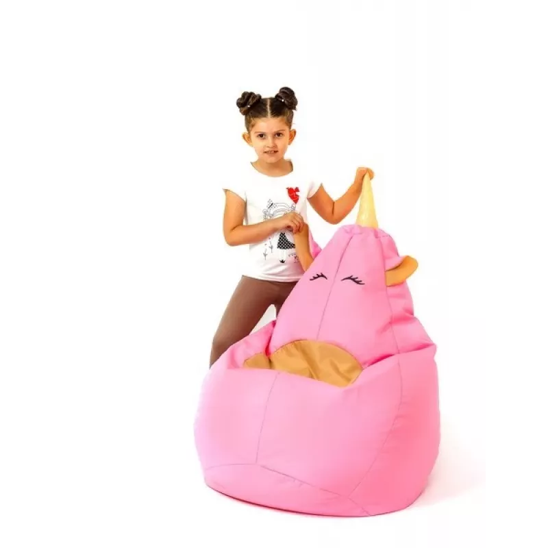 Puf saco Sako unicornio rosa XL 130 x 90 cm