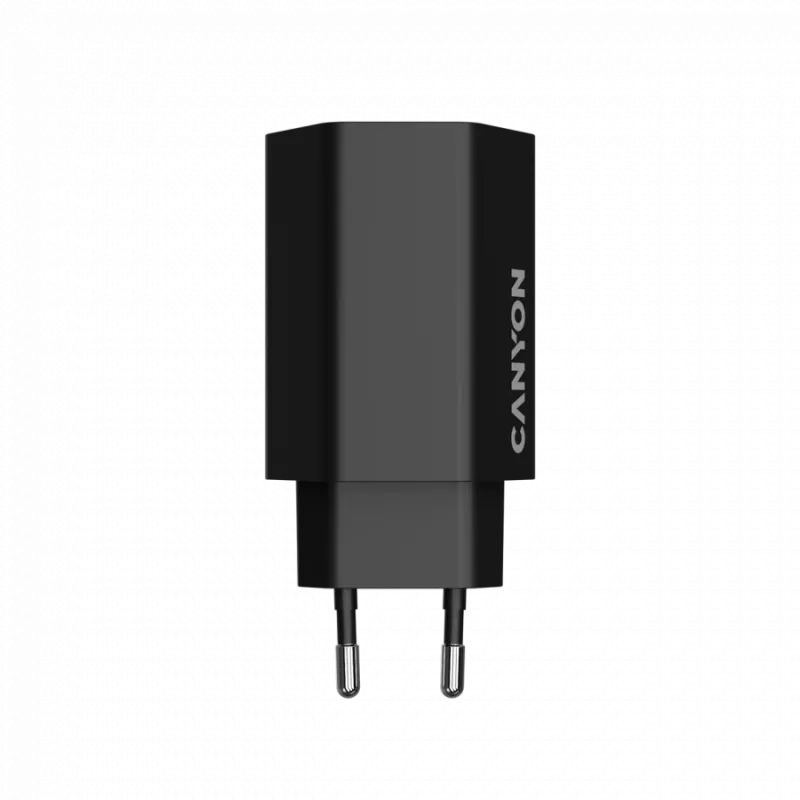 Cargador CANYON HEXAGON 65 GaN 65W 2xPD 1xQC EU negro (CND-CHAHEX65B)