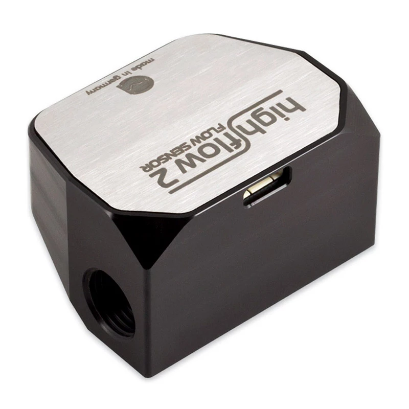 Sensor de caudal Aqua-Computer high flow 2, 2x G1/4 – plata/negro