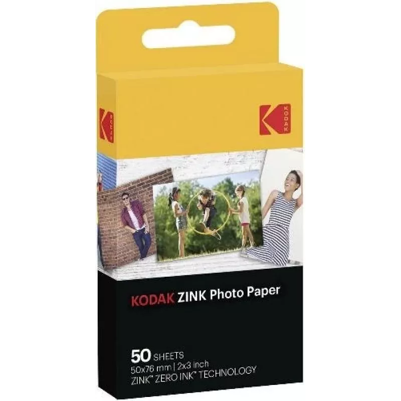 Papel fotográfico Kodak ZINK 50 unidades 50 x 76 mm