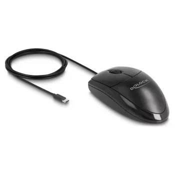 Ratón DeLOCK 12114 USB Type-C óptico ambidiestro