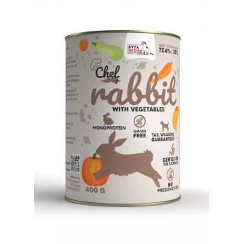 SYTA MICHA Chef Conejo con verduras - Comida húmeda para perros - 400 g
