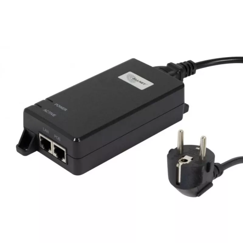 Inyector PoE ALLNET ALL-PI102-BT60-5G 60W, carcasa de plástico, PoE++ de un solo puerto
