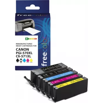 Cartucho Freecolor Canon PGI-570XL negro + CLI-571XL BK/C/M/Y