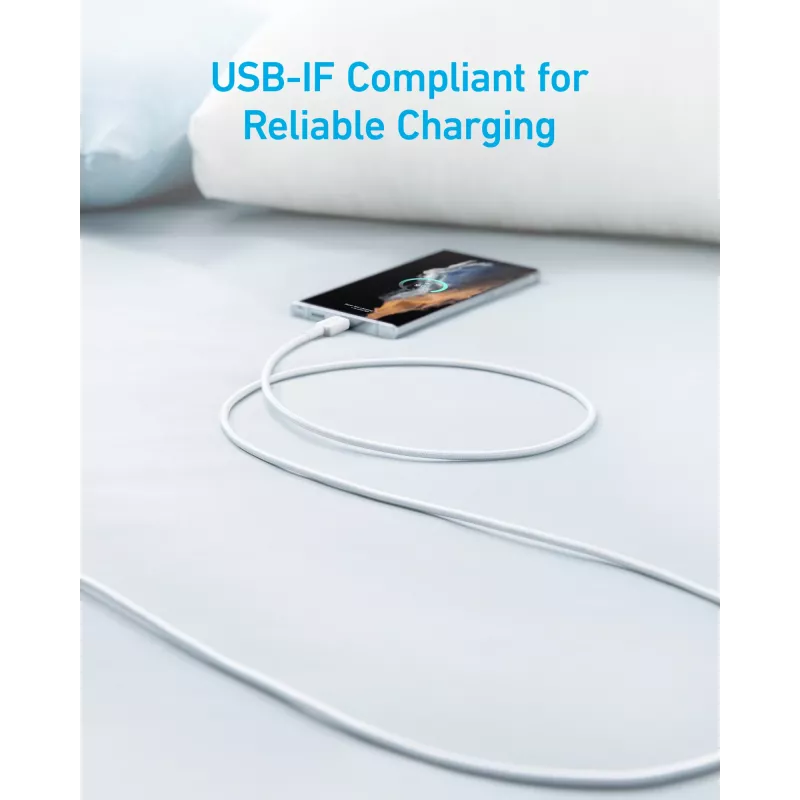 Cable USB-A a USB-C Anker A81H5G21 — 0,9 m, blanco