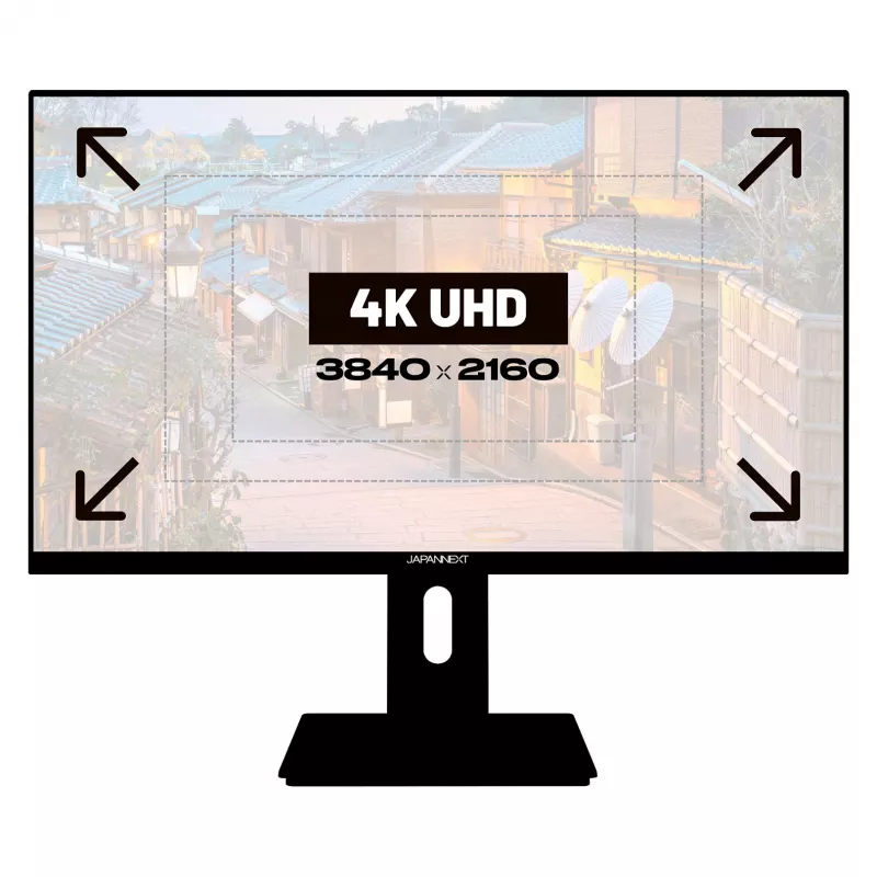 JAPANNEXT monitor 4K UHD 60,45cm (23,8) 3840x2160 píxeles, panel IPS, 8 ms, 60 Hz, AMD FreeSync, HDMI, DisplayPort (JN-IPS2380UHDR-C65W-HSP)