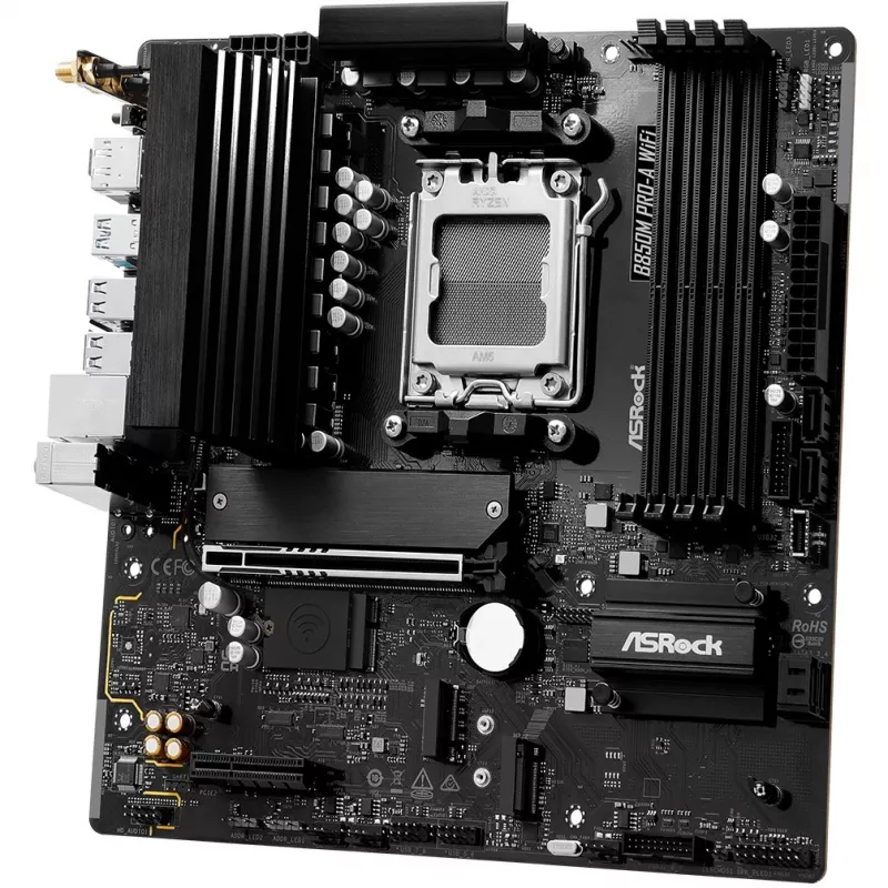 Placa base ASRock B850M Pro-A WiFi micro ATX – AMD B850, socket AM5, DDR5, 4x DIMM, 256 GB, Wi-Fi, 2,5-Gb-LAN