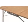Mesa de camping Outwell Custer L Brown — tablero de bambú, estructura de aluminio, 700×1200 mm, 11,5 kg