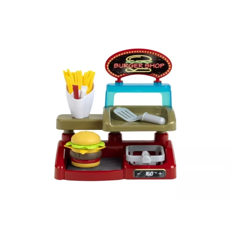 Set Play Burger Shop KLEIN 7336 — juguete de juego de rol compacto y fácil de limpiar para niños
