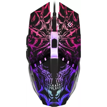 Ratón gaming DEFENDER GM-670L Ambidiestro óptico, 2400 DPI, 5 botones, con cable, negro, RGB