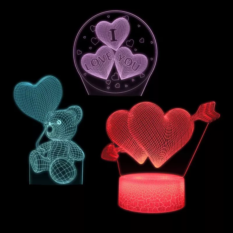 Set de lámpara LED decorativa Manta SNL115RGB RGB 3D corazón