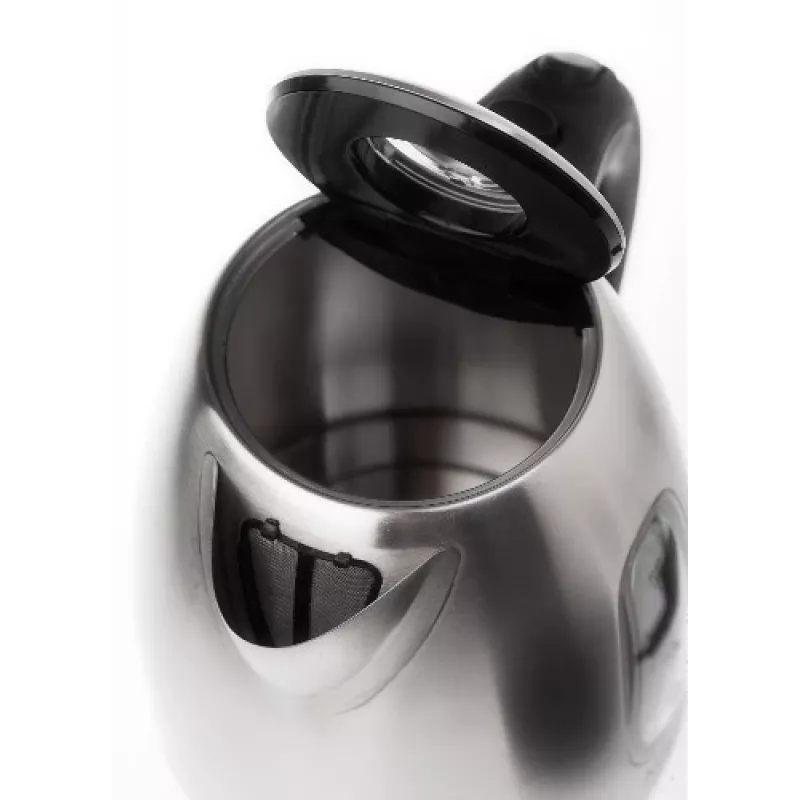 Hervidor eléctrico Adler AD1223 — 1,7 l, 2000 W, acero inoxidable con detalles negros