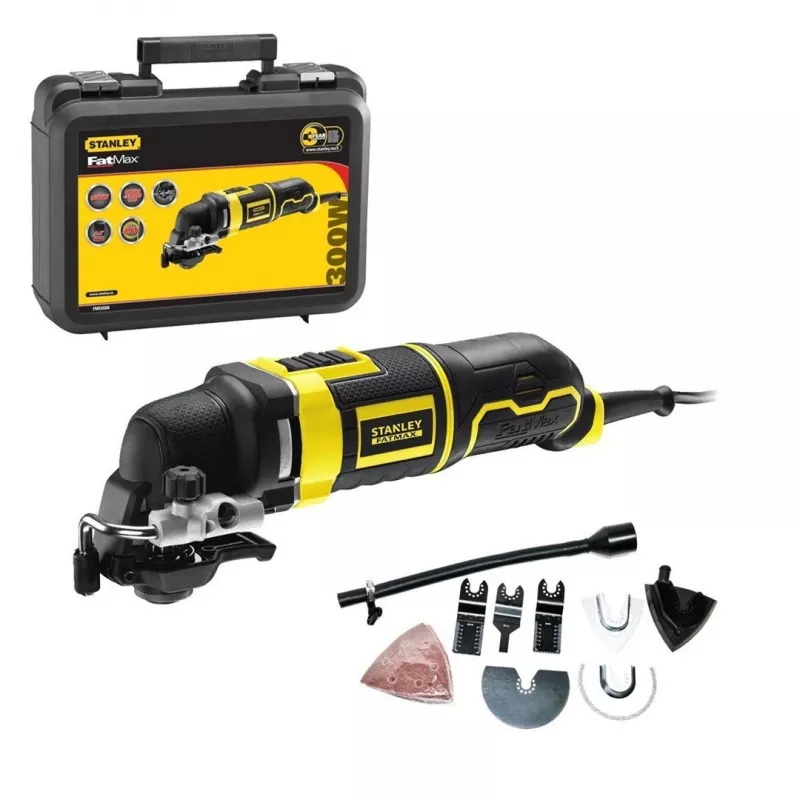 Herramienta multifunción oscilante Stanley FME650K-QS negra, amarilla