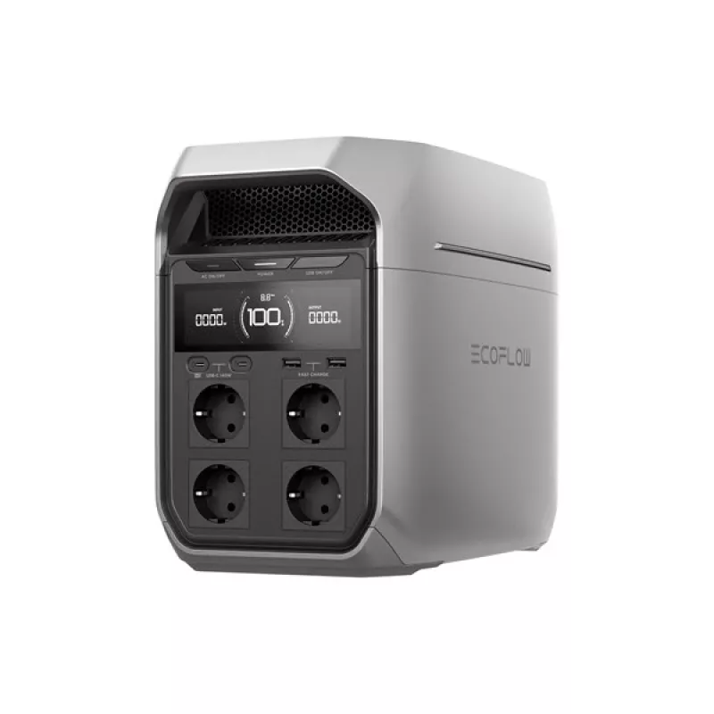 Estación de energía portátil EcoFlow DELTA 3 Plus — LiFePO4 1024 Wh, 1800 W, 4 tomas AC, 12,5 kg
