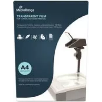 Transparencia para Proyector de Transparencias MediaRange MRINK160 A4 Transparencias Recubiertas por Ambas Caras