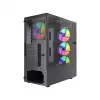 Gembird Fornax 4300 CCC-FC-4300 caja gaming ATX Midi Tower, cristal templado, ventiladores ARGB, 2x USB 3.1, 1x USB 2.0, negra