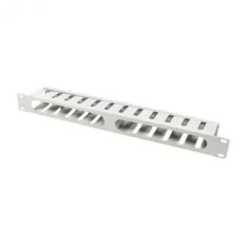 LogiLink – Organizador de cables – Gris claro, RAL 7035 – 1U – 48,3 cm (19