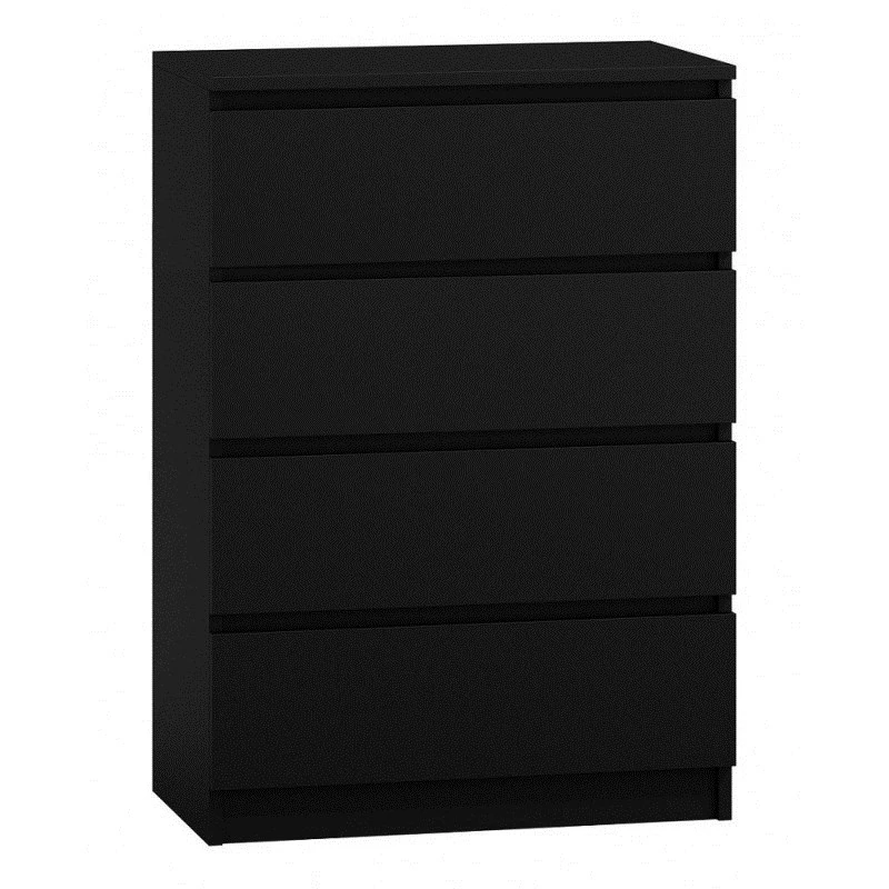 Cómoda Topeshop M4 CZERŃ negra 4 cajones aglomerado