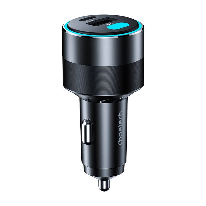 Cargador de coche Choetech TC0011 130W 2x USB C 1x USB A (negro)