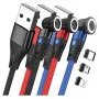 Cable USB RealPower MagneticCharge3 1m USB A negro azul rojo