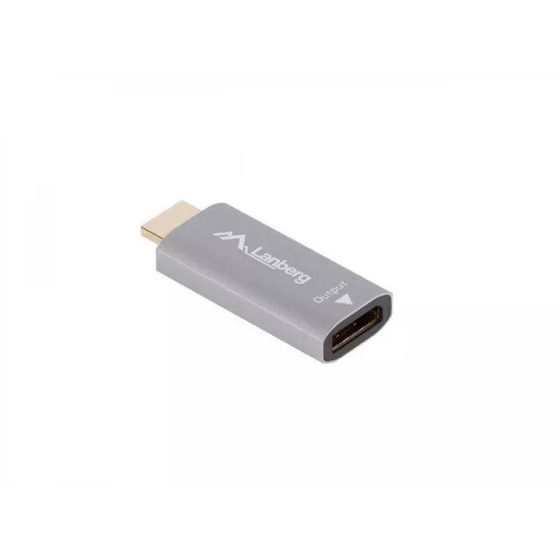 Adaptador de cable de vídeo Lanberg AD-HD-DP-01 HDMI Type-A DisplayPort Plata