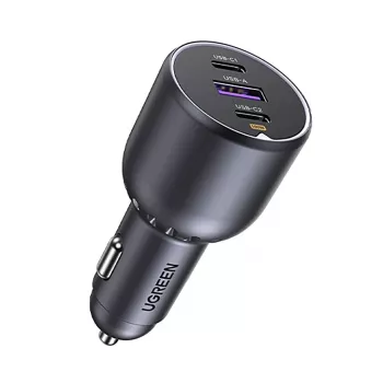 Ugreen Cargador rápido de coche 130W 3 puertos gris