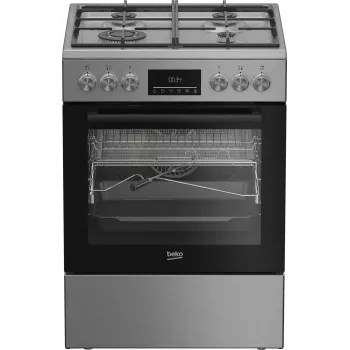 Cocina BEKO | FBMA61330GXDT | tipo de placa gas | tipo de horno eléctrico | acero inoxidable | ancho 60 cm | grill | LED | fondo 60 cm | 72 L