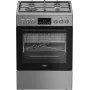 Cocina BEKO | FBMA61330GXDT | tipo de placa gas | tipo de horno eléctrico | acero inoxidable | ancho 60 cm | grill | LED | fondo 60 cm | 72 L