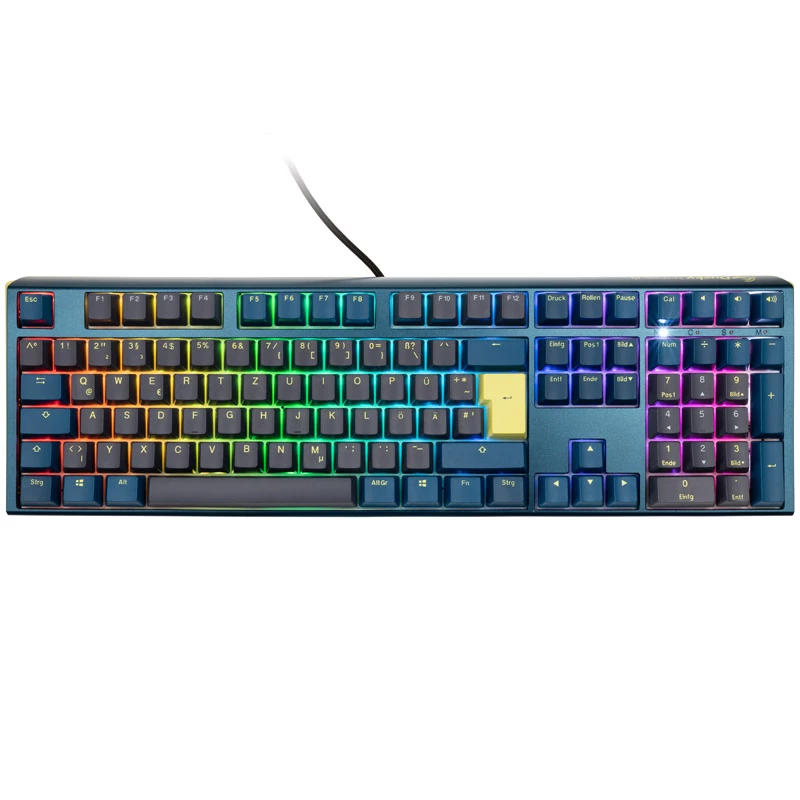 Teclado gaming Ducky One 3 Daybreak RGB USB alemán negro azul verde