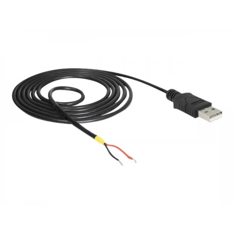 Delock Cable USB2.0 conector macho Type-A > 2 extremos de cable abiertos - 1,5 m - negro (85664)