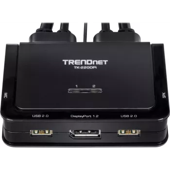 Switch de teclado/vídeo/ratón (KVM) Trendnet TK-220DPI negro (TK-220DPi)