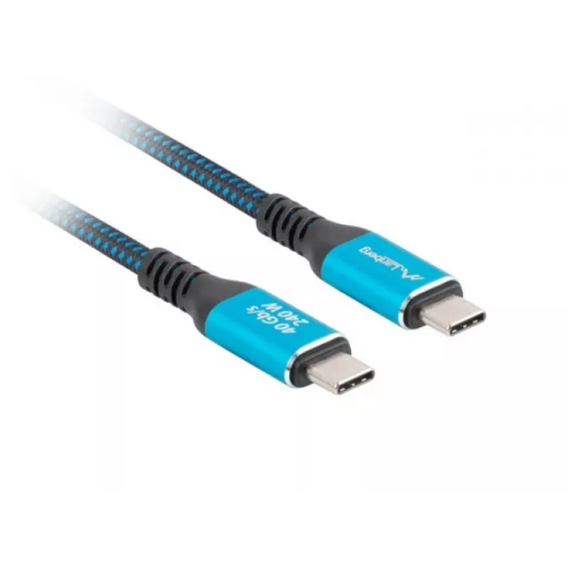 Cable USB-C LANBERG CA-CMCM-45CU-0010-BK 1 m, 240 W de potencia, vídeo 8K@60Hz