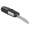 Navaja AZYMUT Izeron Multiusos — 13 herramientas, acero inoxidable 420J2/3CR13, plegada 9 cm, 91 g, funda de cuero para cinturón, luz y brújula integradas