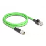 Cable de red DeLOCK M12 cable X-codificado 8 polos conector macho a conector macho RJ45 PUR (TPU) 1 m