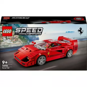 LEGO Speed Champions Ferrari F40 Supercar – coche de juguete construible para niños y niñas a partir de 9 años con minifigura de piloto, decoración de habitación infantil