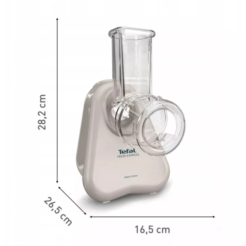 Cortador eléctrico de verduras Tefal Fresh Express DN853BE0 — 150 W, 3 discos intercambiables, 1 velocidad, crema