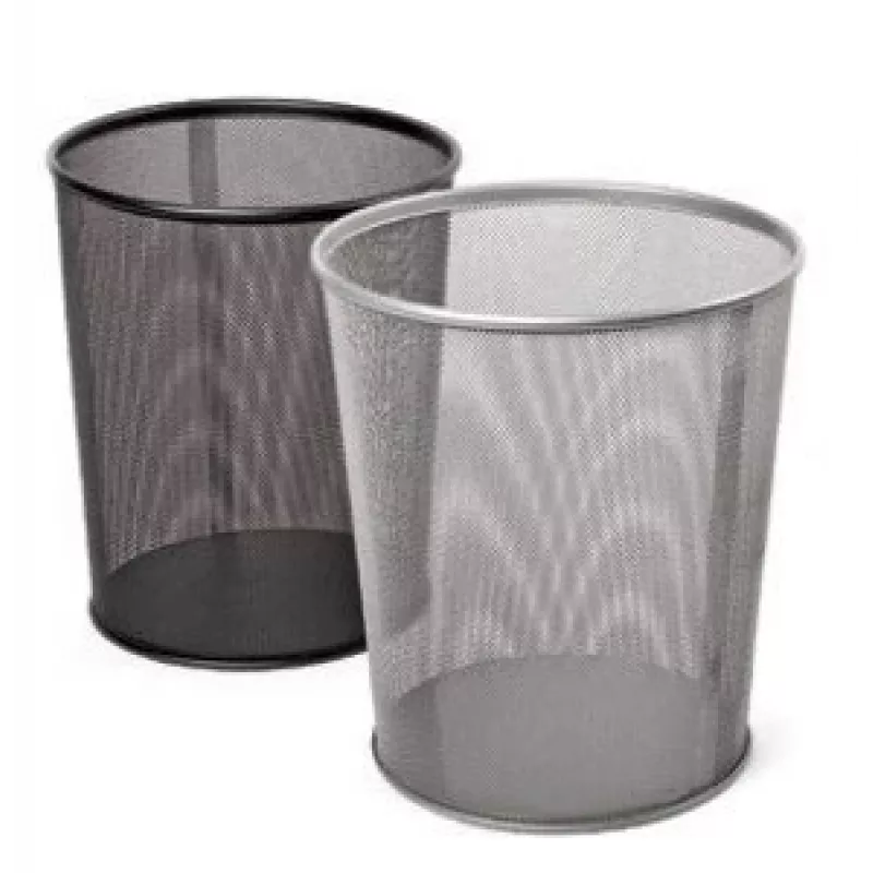 Papelera Forpus, 12 l, negro, metal perforado