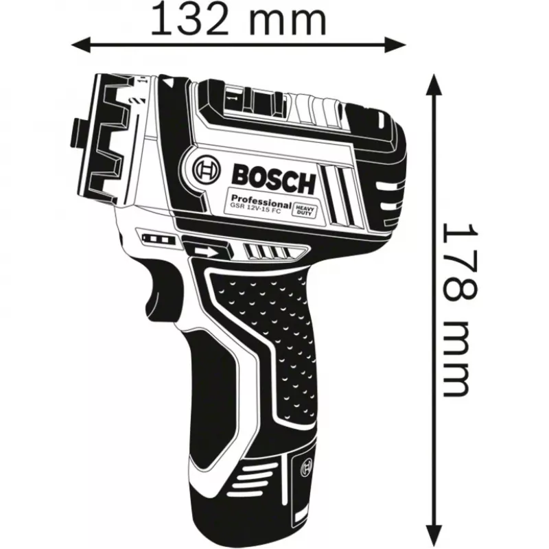 Bosch GSR 12V-15 FC Professional Keyless 600 g negro, azul