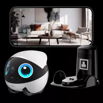 Robot Wi‑Fi Enabot EBO Air2 Plus — batería de 5000 mAh, 111 mm de altura, compañero de mascotas y robot de vigilancia para interiores