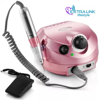 Fresadora de uñas eléctrica Extralink NAIL DRILL-202 65W rosa – herramienta profesional de manicura/pedicura