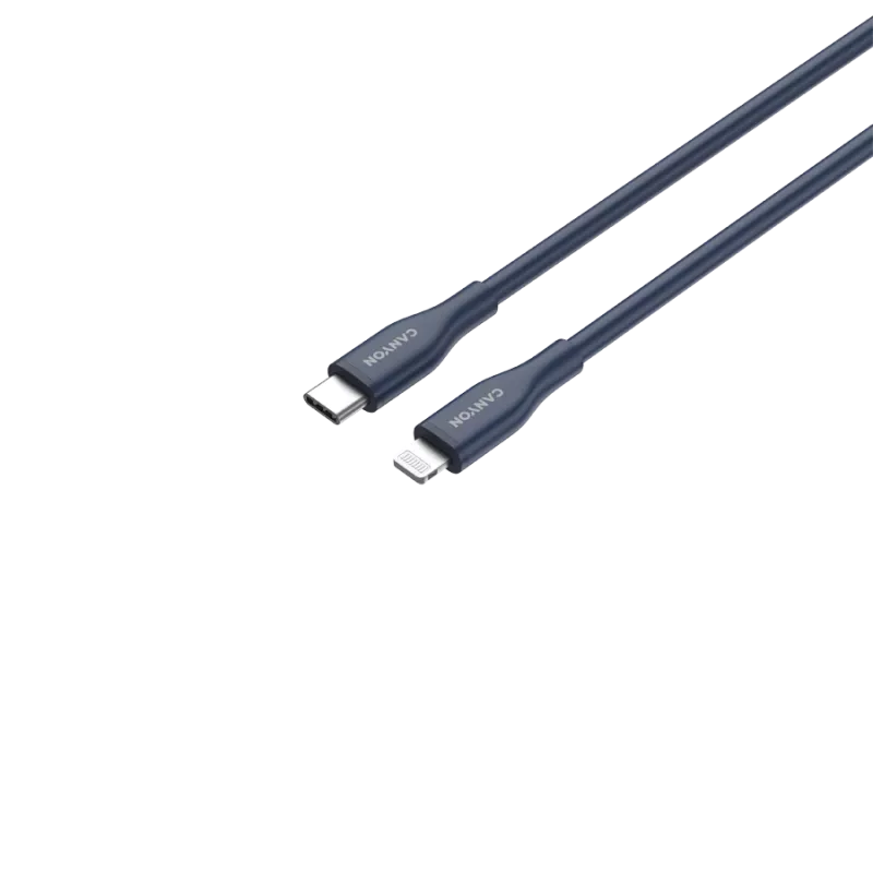 Cable USB-C a Lightning CANYON CLNM60 60W MFi 1 m silicona azul