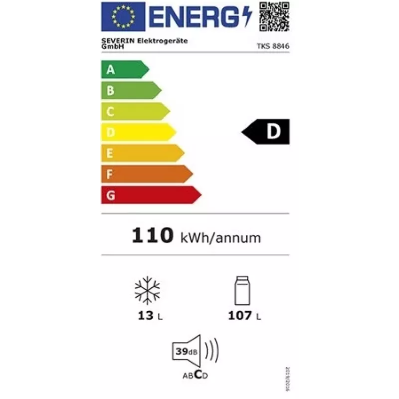 Severin TKS 8847 Frigorífico combinado de libre instalación 120 L